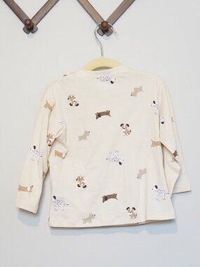 H&M Cream Dog Print Long Sleeve Tshirt